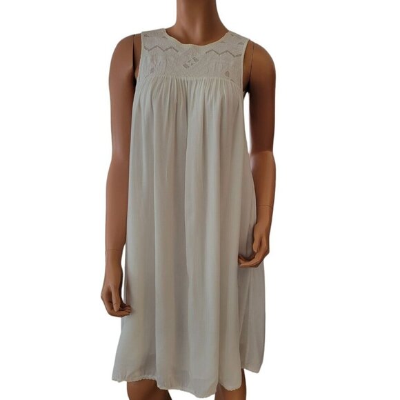 Wilfred Dress Womens Small Cream Crochet Trim Aritzia Modal - Picture 1 of 14